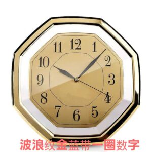 Annual Calendar Wall Clock - Gold Edition with Bright Blue Dial